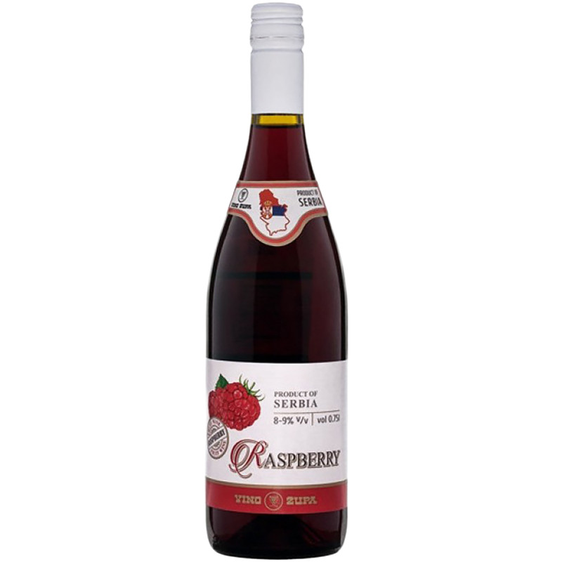 Вино плодовое Vino Zupa Малина красное полусладкое 8-9%, 750мл