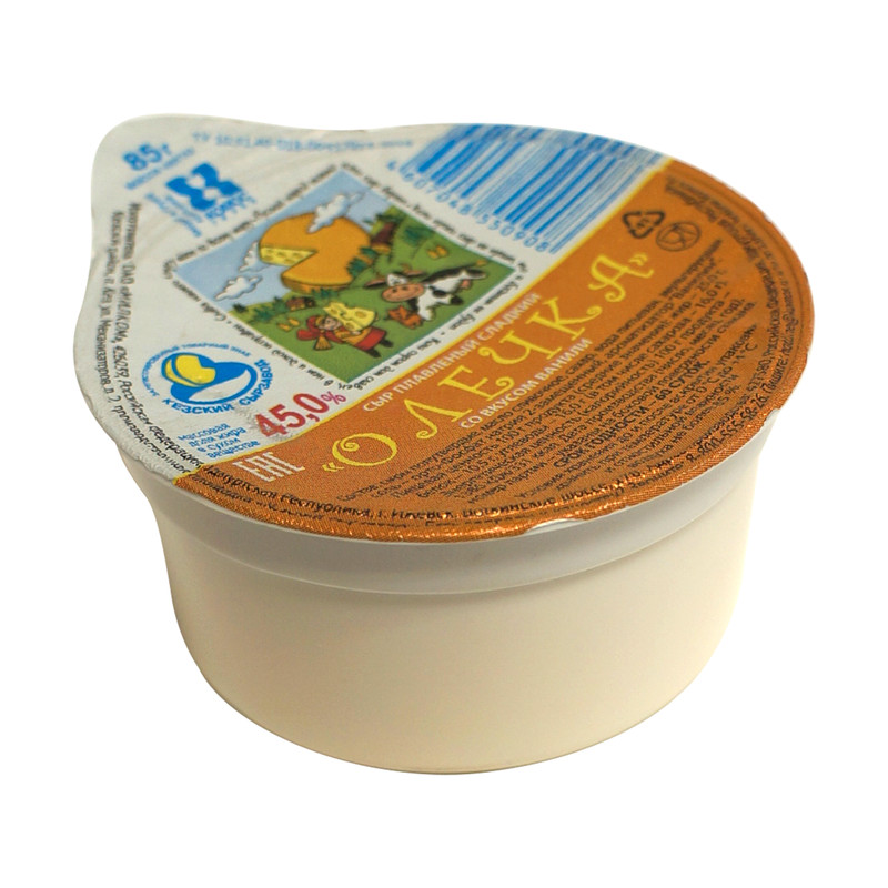 Сыр плавленый Кезский Сырзавод Олечка сладкий с ванилином 45%, 85г