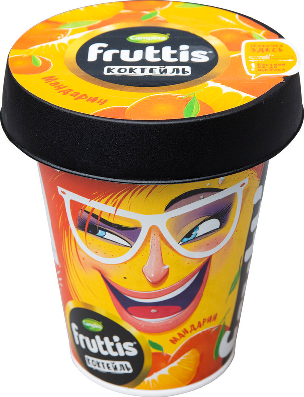 Коктейль йогуртный Fruttis сок мандарина 2.5%, 265мл — фото 6