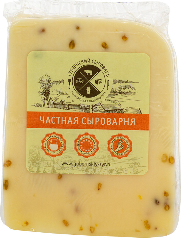Сыр полутвёрдый Губернский Сыровар с пажитником 45% — фото 2
