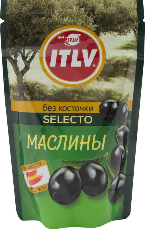 Маслины чёрные ITLV без косточки, 170г — фото 1