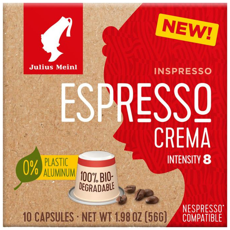 Кофе в капсулах Julius Meinl Эспрессо Крема натуральный жареный молотый, 10х5.6г — фото 1