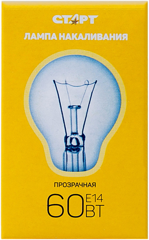 Лампа накаливания Старт ДШ Е14 60Вт шар
