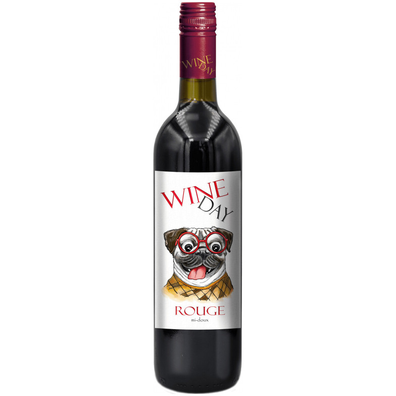 Вино Wine Day Роудж красное полусладкое 12%, 750мл
