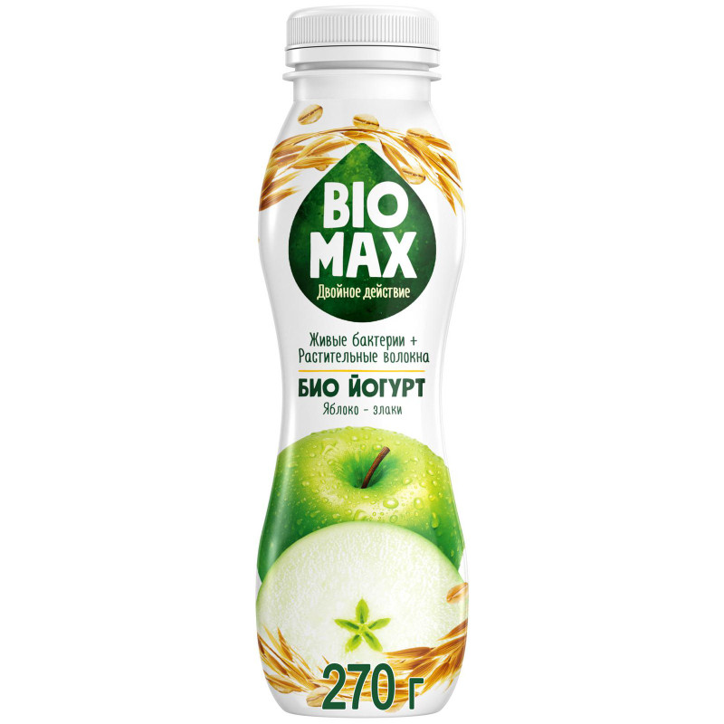 Биойогурт BioMax Яблоко-Злаки 1.5%, 270мл