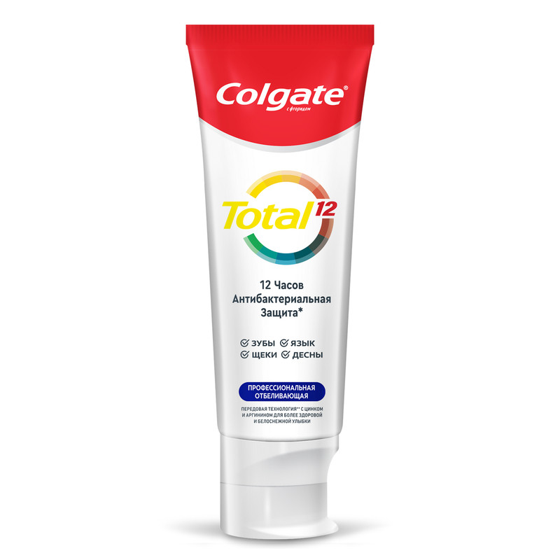 Зубная паста Colgate Total 12 Профессиональная Отбеливающая для защиты всей полости рта, 75мл — фото 5