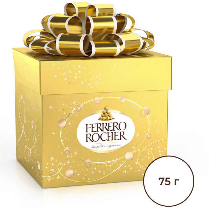 Конфеты Ferrero Rocher хрустящие из молочного шоколада, 75г — фото 1