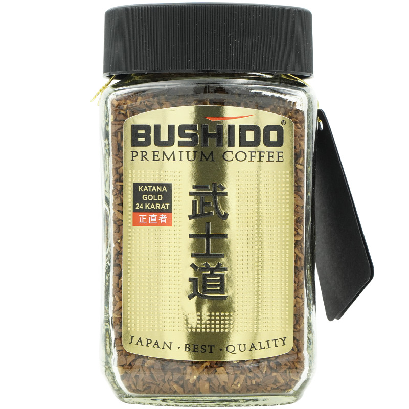 Кофе Bushido Katana Gold 24 Karat натуральный растворимый, 100г — фото 1