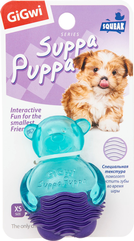 Игрушка для собак GiGwi Suppa Puppa Мишка с пищалкой размер XS — фото 1