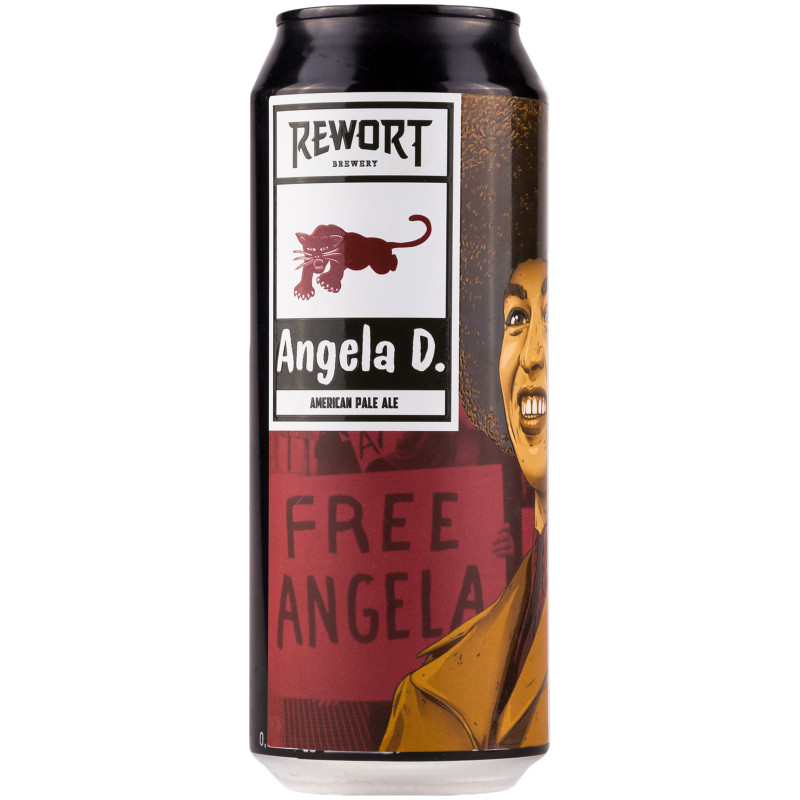 Пиво Rewort Brewery Angela Davis светлое непастеризованное нефильтрованное 5.5%, 500мл