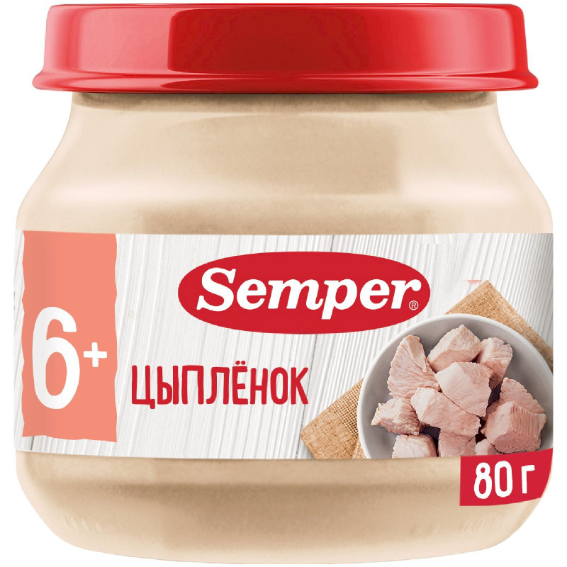 Пюре Semper Цыпленок 6м+, 80г