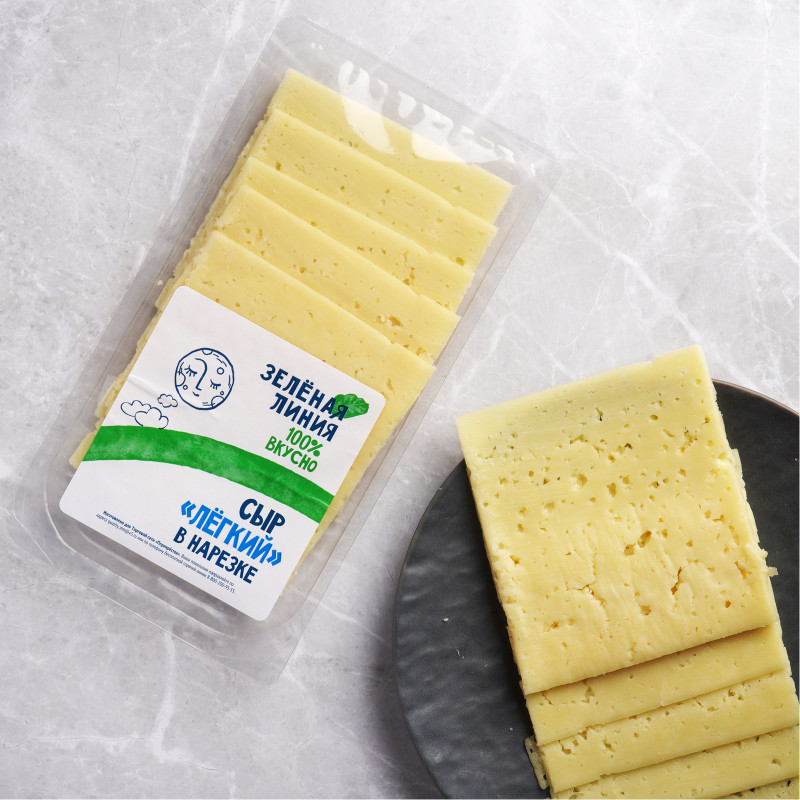 Сыр полутвёрдый Лёгкий ломтики 30% Зелёная Линия, 150г — фото 2