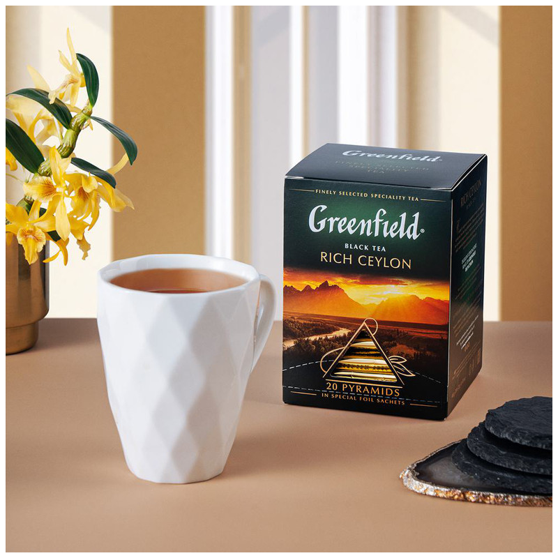 Чай Greenfield Рич Цейлон чёрный цейлонский в пирамидках, 20х2г — фото 5