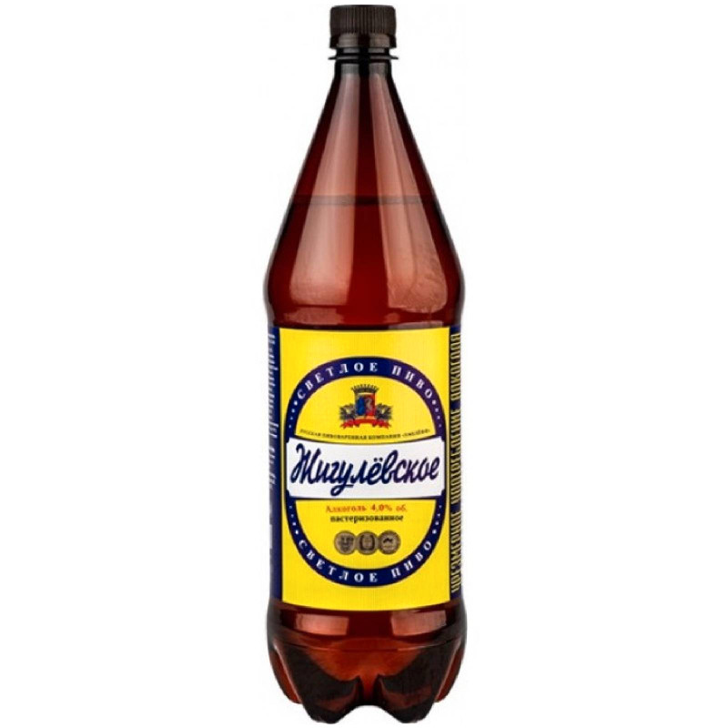 Пиво Жигулёвское светлое фильтрованное пастеризованное 4.5%, 1.3л