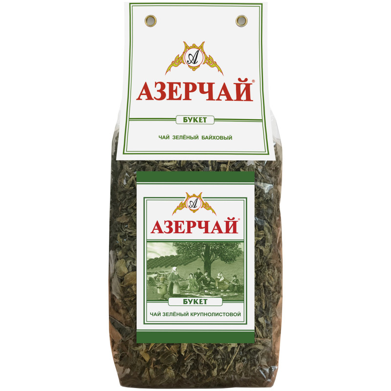 Чай Азерчай Букет зелёный байховый крупнолистовой, 200г — фото 1
