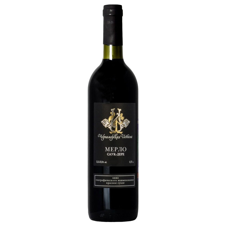 Вино Черноморская Истина Мерло красное сухое, 750мл
