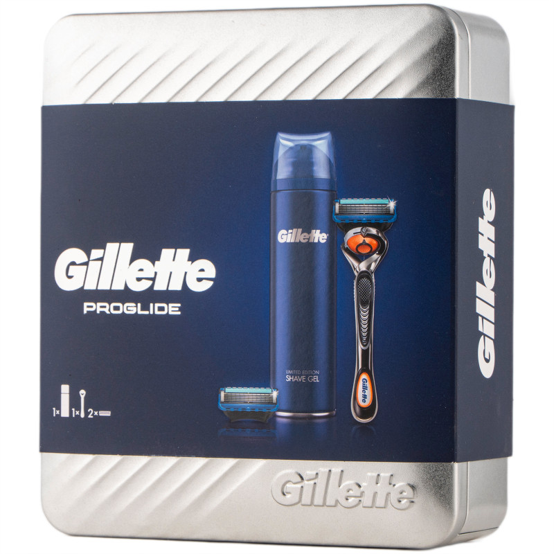 Набор Gillette Fusion ProGlide Бритва со сменными кассетами и Гель для бритья для чувствительной кожи, 200мл — фото 1