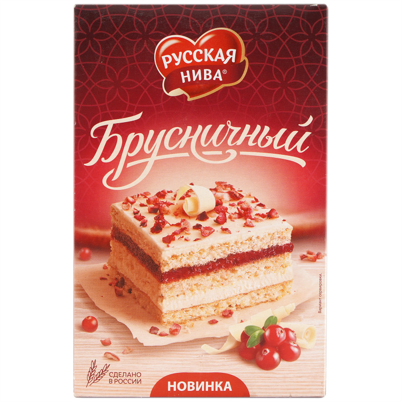 Торт бисквитный Русская Нива Брусничный, 300г