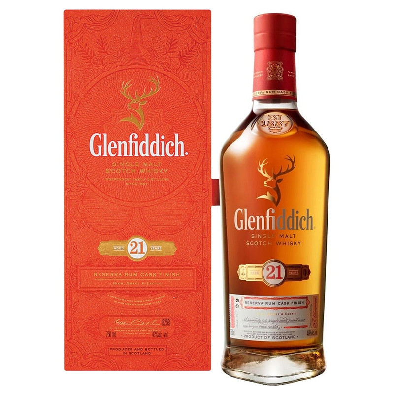Виски Glenfiddich 21-летний шотландский односолодовый 40% в подарочной упаковке, 750мл — фото 2