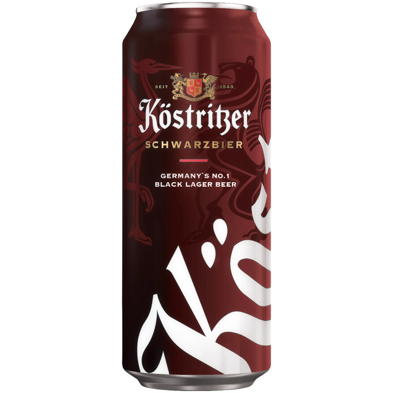 Пиво Kostritzer Schwarzbier тёмное 4,8%, 500мл