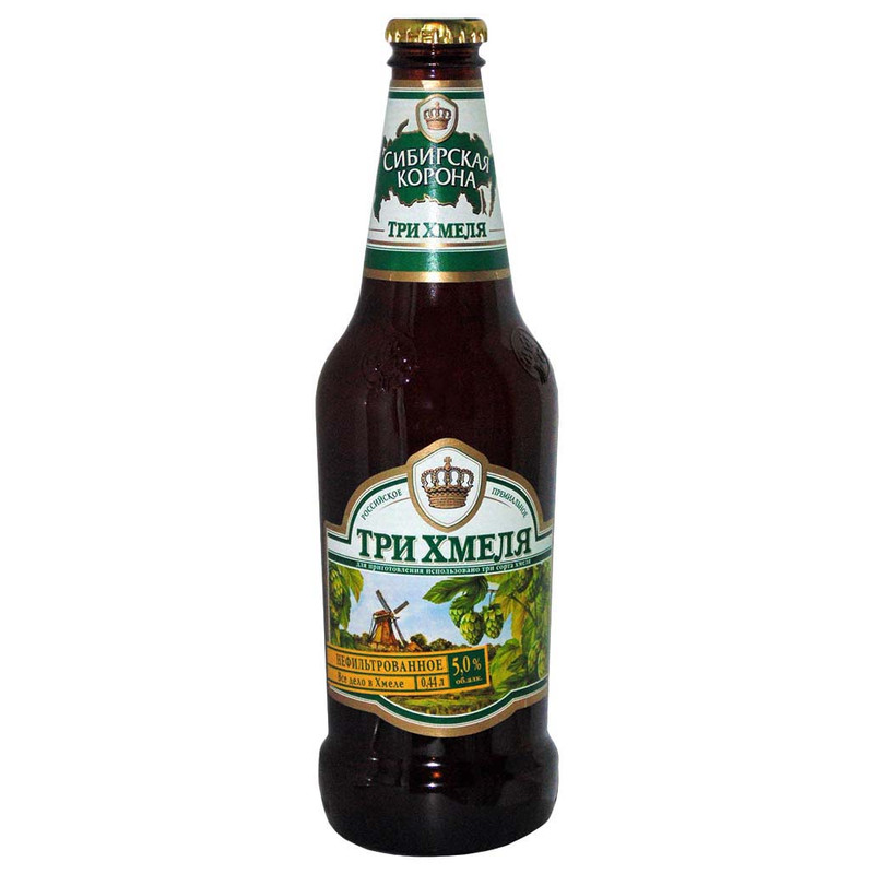 Пиво Сибирская Корона 3 хмеля 5%, 440мл