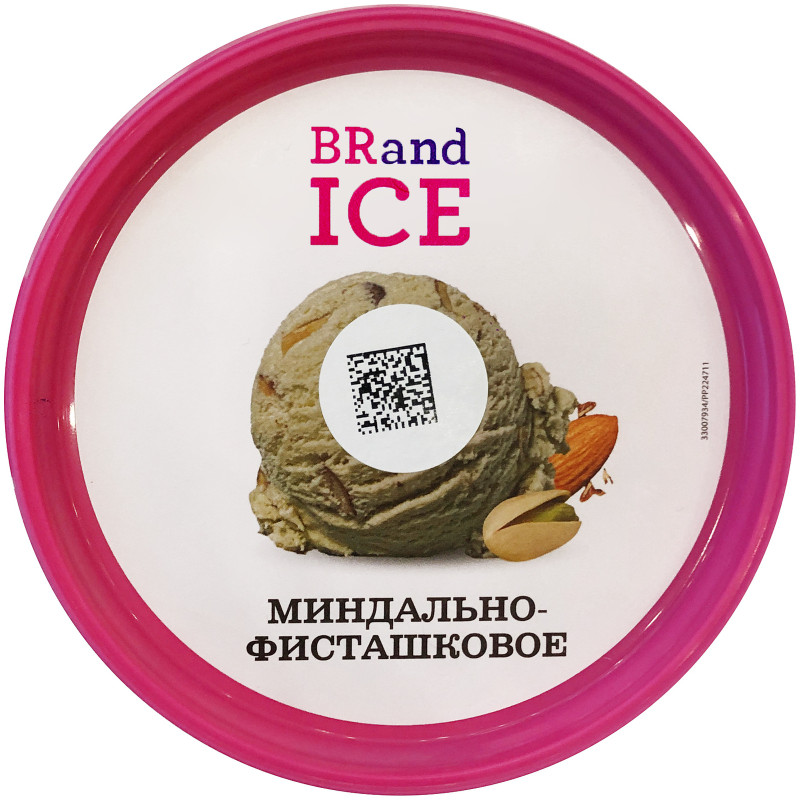 Мороженое сливочное Brand Ice Миндально-Фисташковое с ароматом фисташек с орехами миндаля 18%, 600г — фото 1