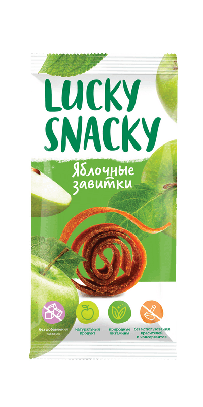 Пастилки Lucky Snacky Яблочные завитки фруктово-ягодные, 20г