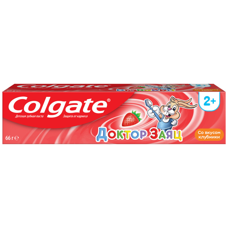 Зубная паста детская Colgate Доктор Заяц со вкусом клубники, 50мл — фото 1