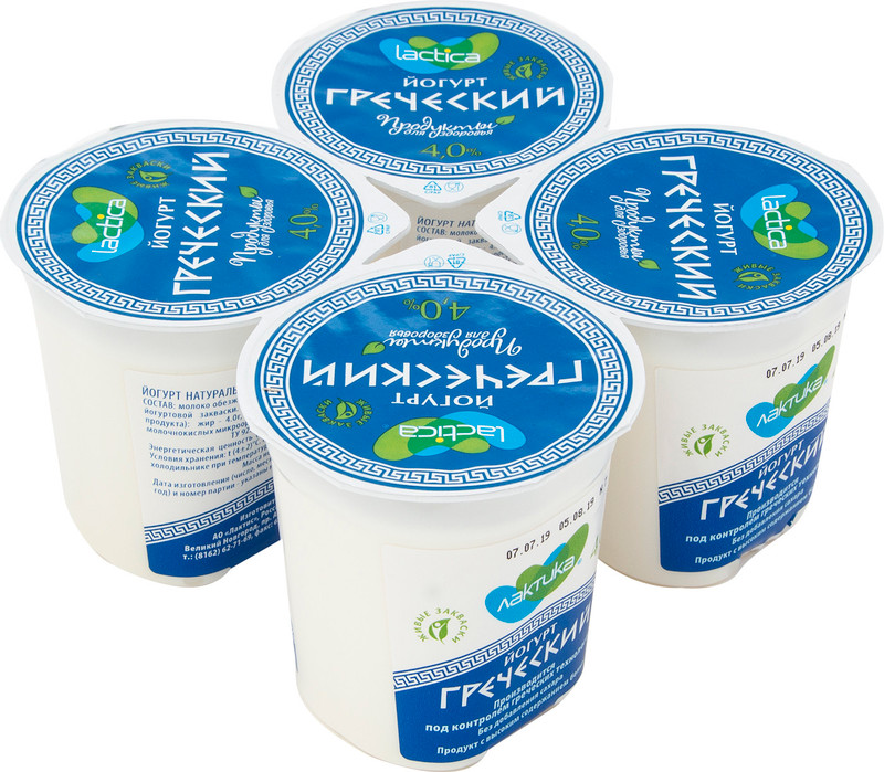 Йогурт Lactica греческий натуральный 4%, 120г — фото 2