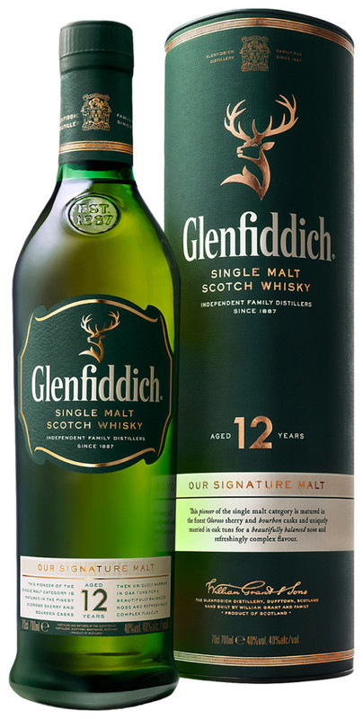 Виски Glenfiddich 12-летний 40% в подарочной упаковке, 750мл