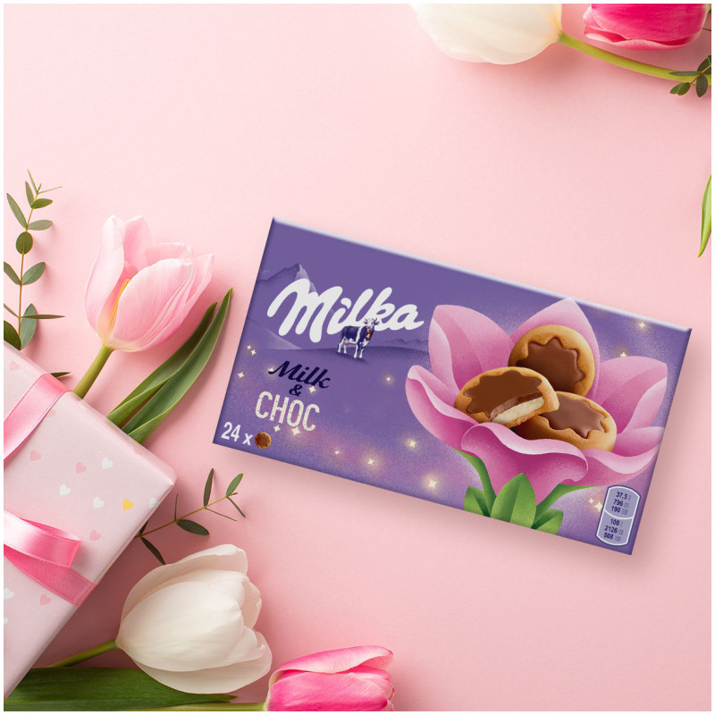 Печенье Milka с молочной начинкой в шоколаде, 150г — фото 4