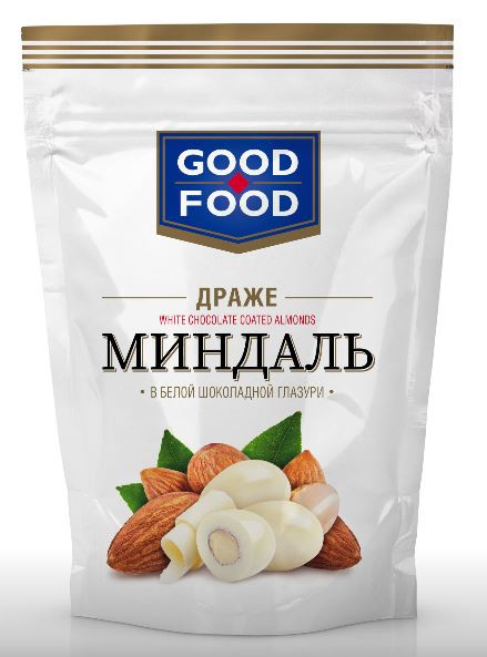 Драже Good-Food миндаль в белой глазури, 150г