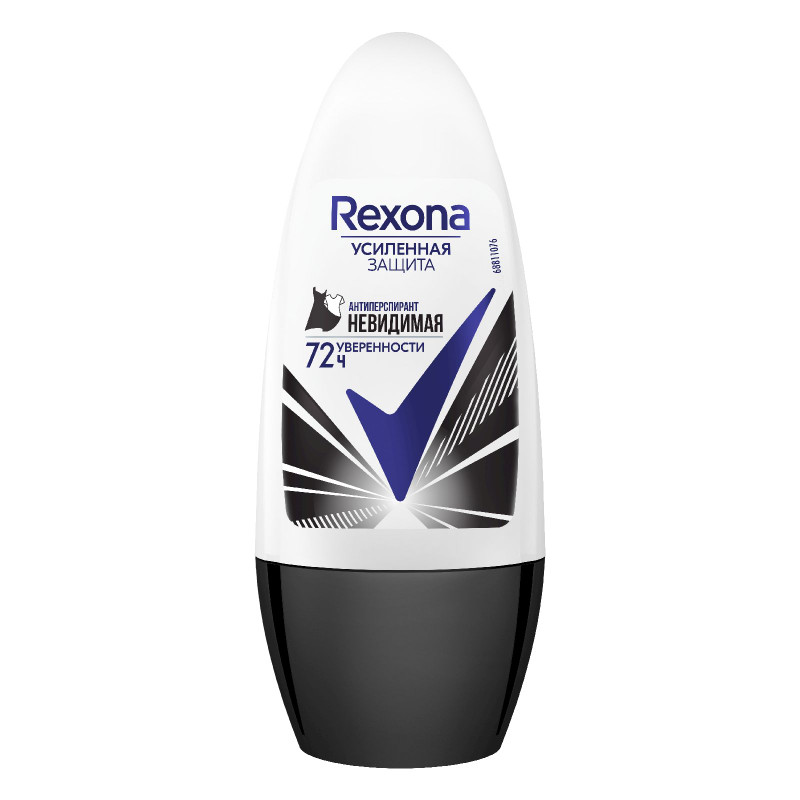 Антиперспирант-дезодорант Rexona Невидимая на чёрной и белой одежде роликовый, 50мл