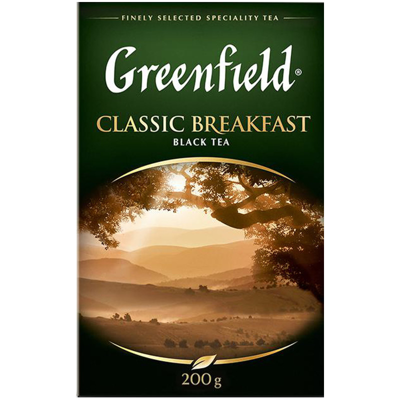 Чай Greenfield Классик брекфаст чёрный байховый сорт букет крупнолистовой, 200г
