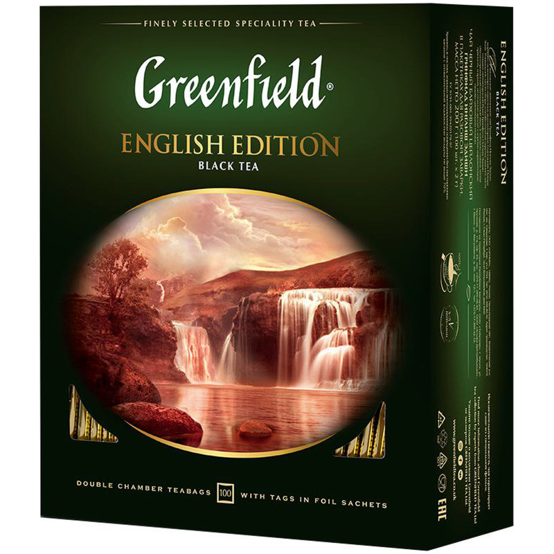Чай Greenfield English Edition чёрный байховый в пакетиках, 100х2г — фото 1