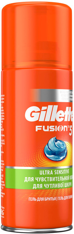 Гель для бритья Gillette Fusion Ultra Sensitive для чувствительной кожи, 75мл — фото 1
