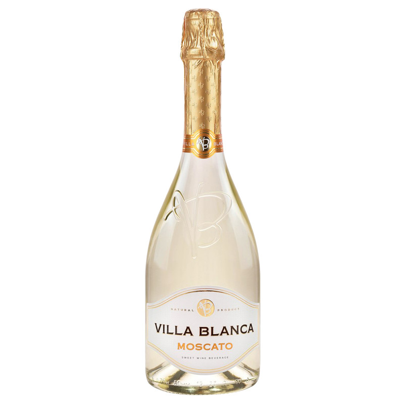 Напиток винный Villa Blanca Москато белый сладкий 7.5% газированный, 750мл