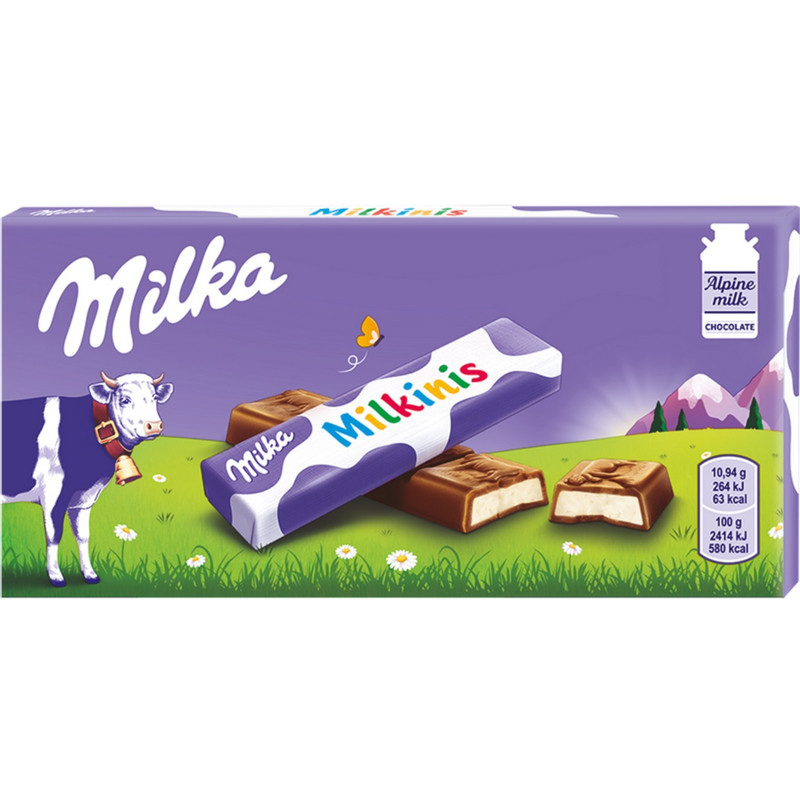 Шоколад молочный Milka c молочной начинкой, 87.5г