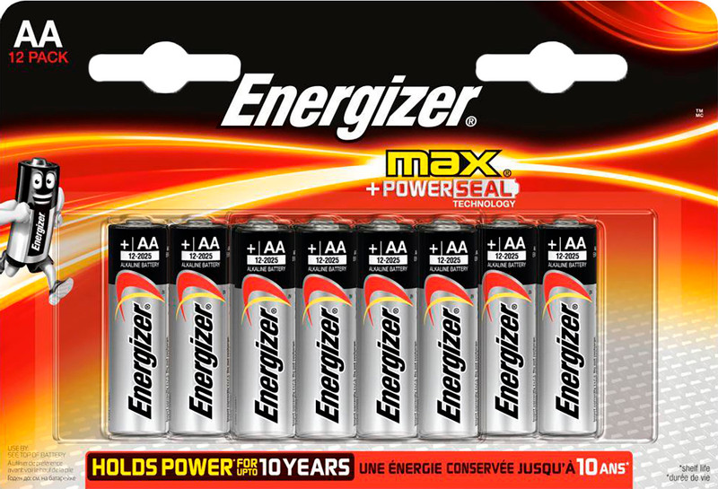 Батарейки Energizer Max + Power Seal AA LR6, 12шт