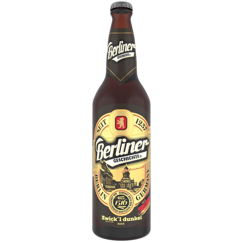 Пиво Berliner Geschichte Zwick´l Dunkel тёмное нефильтрованное неосветлённое 6.7%, 500мл