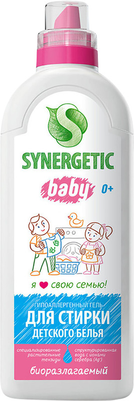 Гель для стирки Synergetic для детского белья гипоаллергенное, 1л
