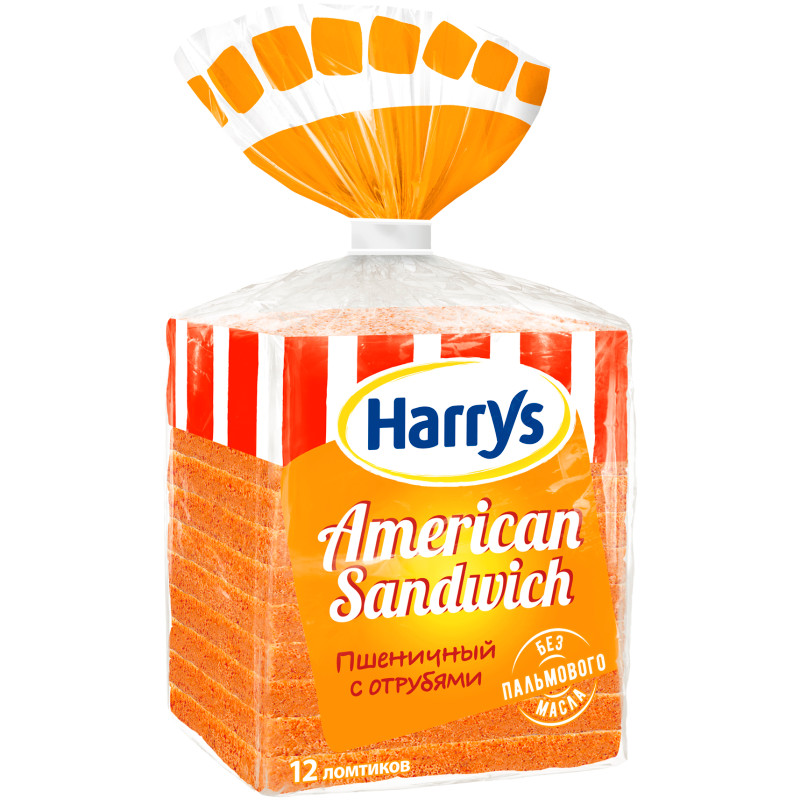 Хлеб Harry's American Sandwich пшеничный с отрубями, 515г — фото 1
