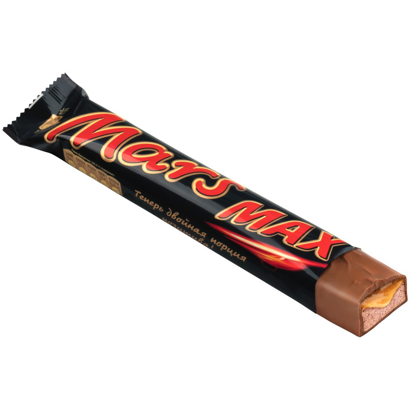 Батончик шоколадный Mars Max с нугой и карамелью в молочном шоколаде, 81г — фото 1