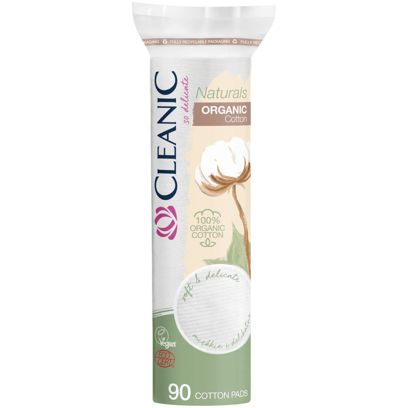 Ватные диски Cleanic Naturals Organic Cotton гигиенические, 90шт