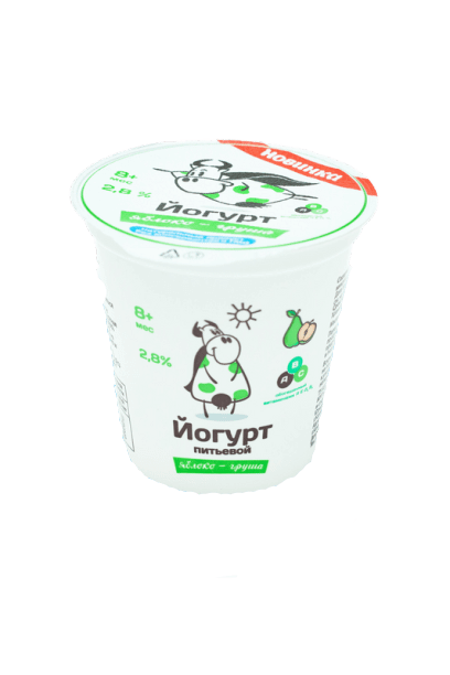 Йогурт питьевой ДМК яблоко-груша с 8 месяцев 2.8%, 125г