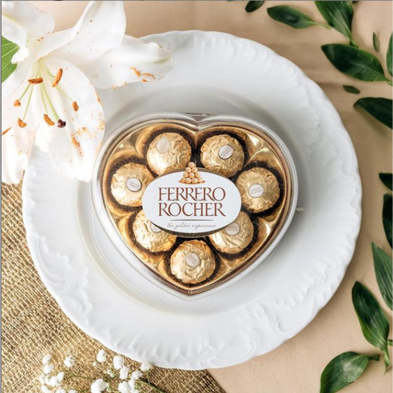 Конфеты Ferrero Rocher молочный шоколад и лесной орех-Сердце-Весна, 100г — фото 3
