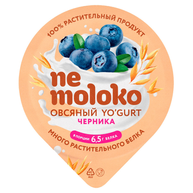 Продукт овсяный Nemoloko Yogurt черника обогащённый для детского питания, 130г — фото 3