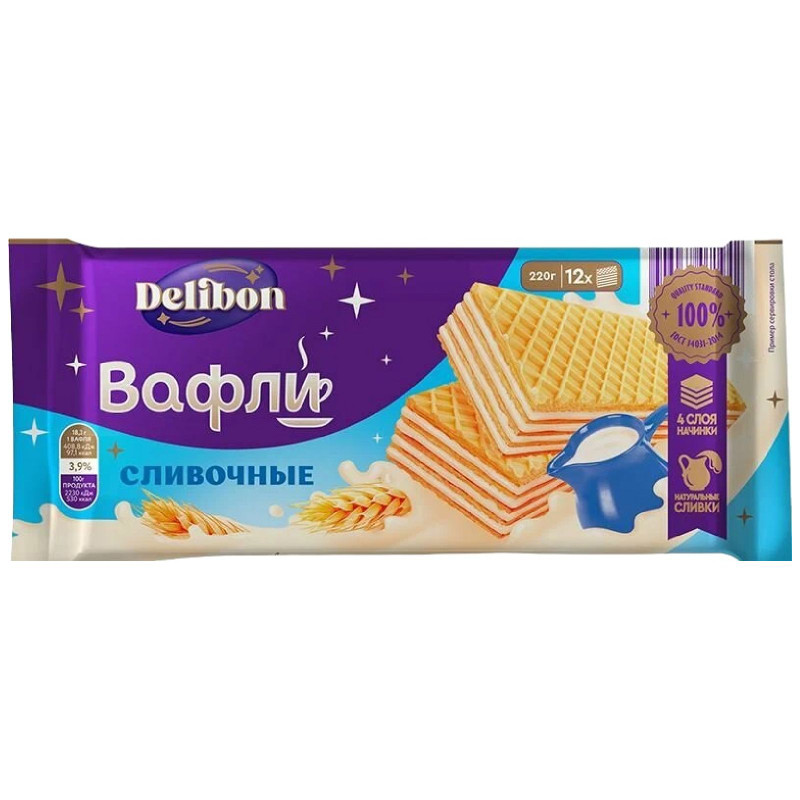 Вафли Delibon сливочные, 10х20г