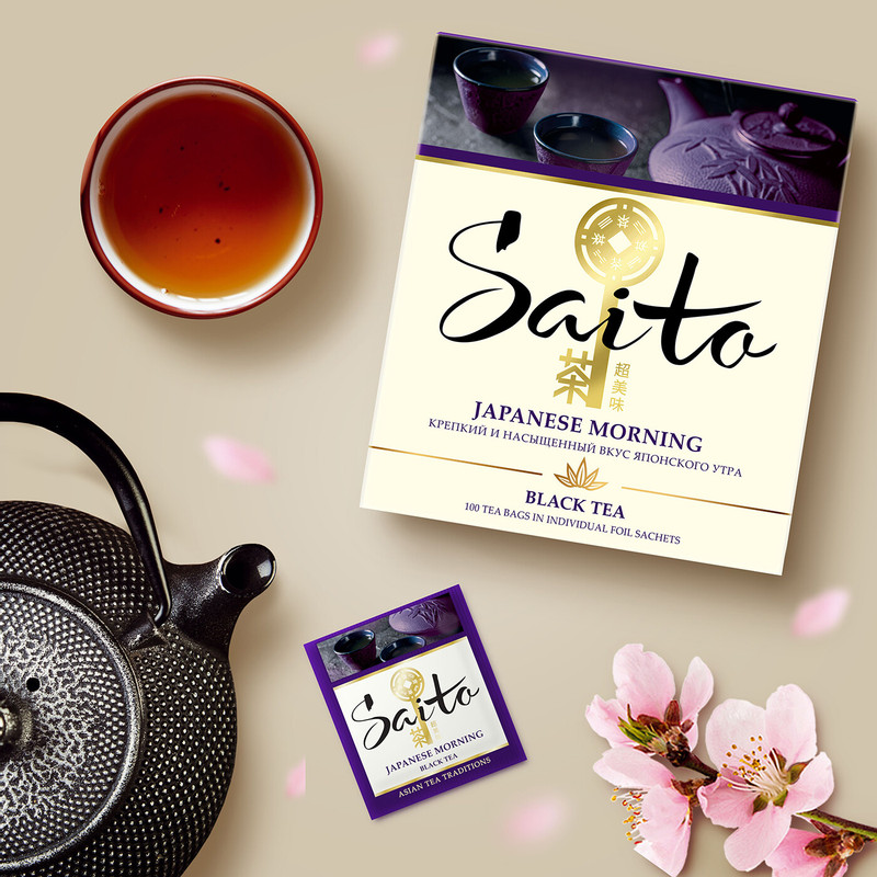 Чай Saito Japanesse Morning чёрный в пакетиках, 100х1.7г — фото 10