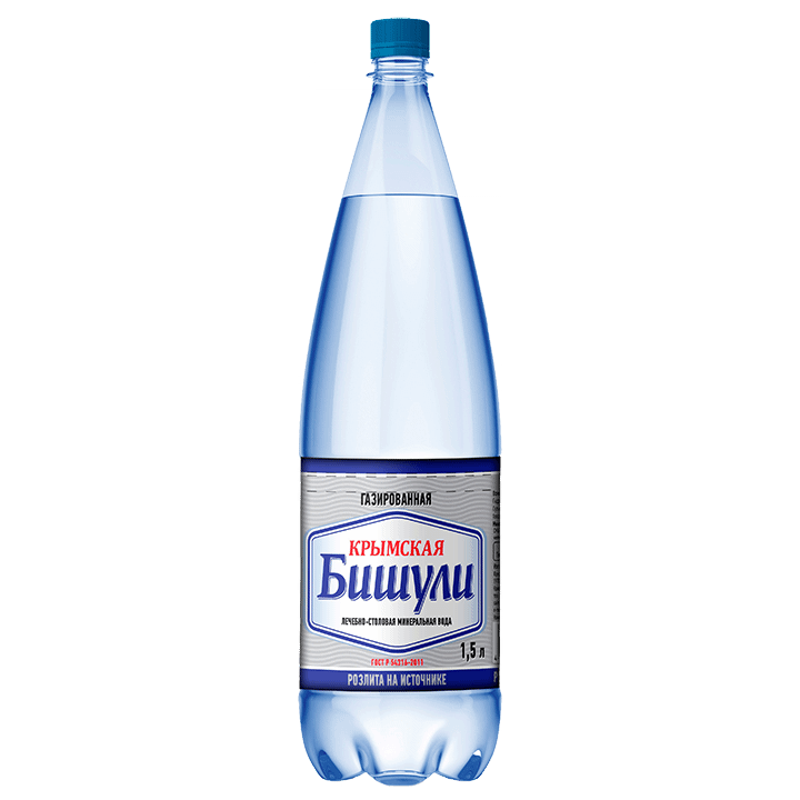 Вода Бишули минеральная природная питьевая лечебно-столовая газированная, 1.5л